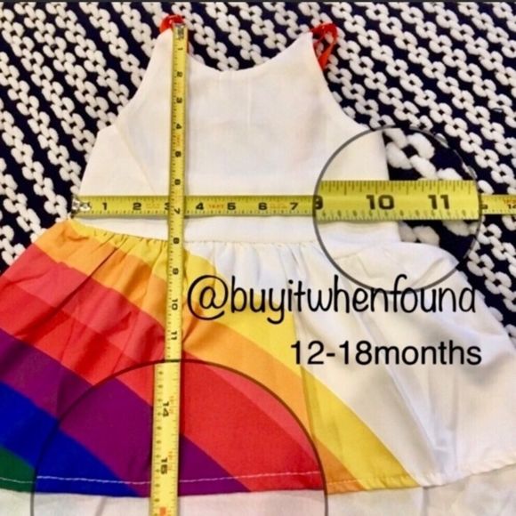Rainbow Stripe Hi-Low Spring Summer Sundress 12m-5Yr - Picture 5 of 8